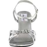 Dyeables Women's Peach Manmade Slingback Sandal,Silver Metallic,6 D US