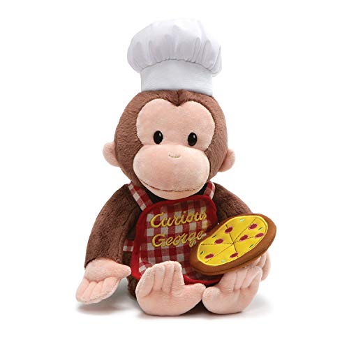 GUND Curious George Pizza Pie Monkey Stuffed Animal Plush, Multicolor, 13"