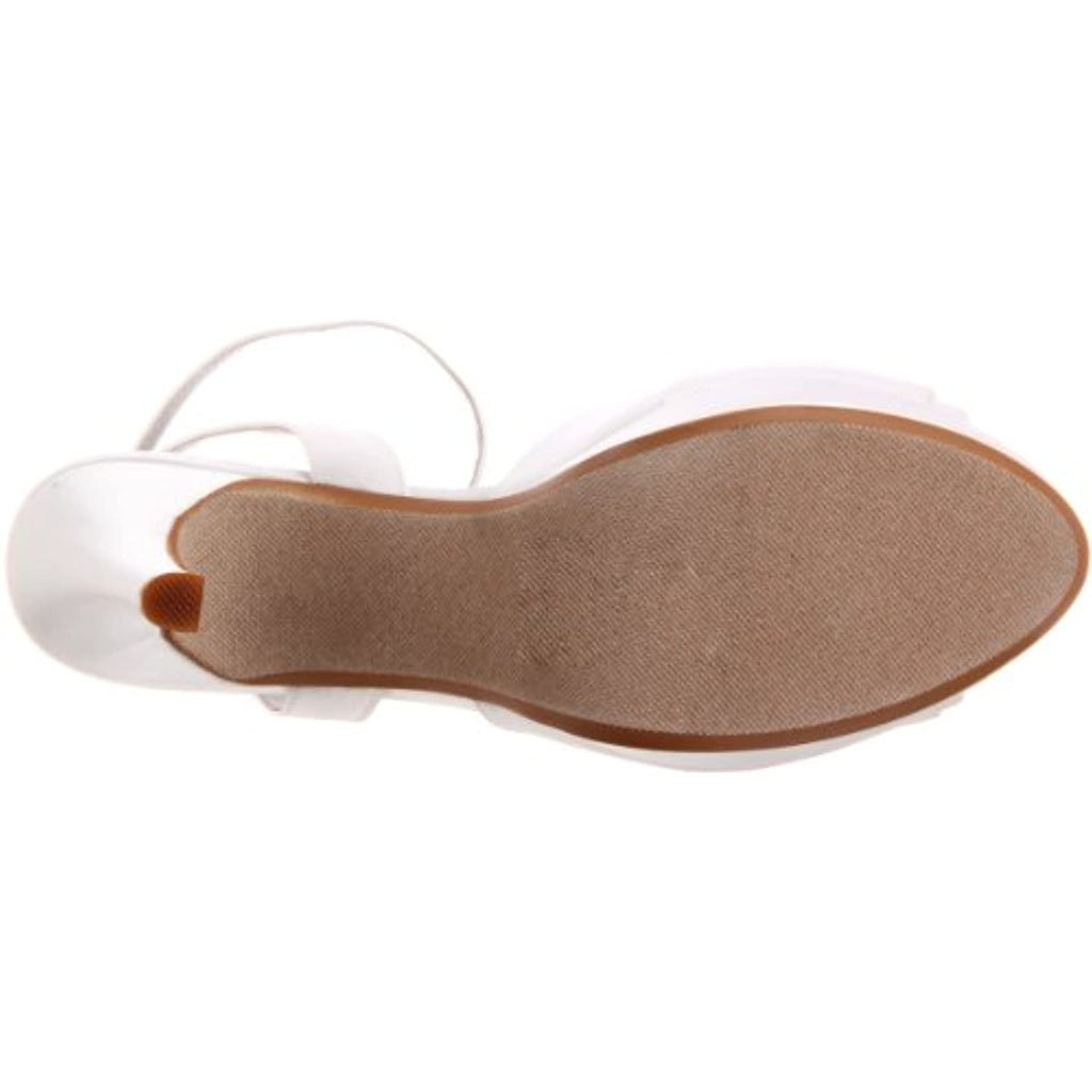 Dyeables Women's Brit Platform Sandal,White Satin,5 B US