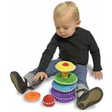 Melissa & Doug Soft Rainbow Stacker: First Play Series & 1 Scratch Art Mini-Pad Bundle (03066)