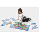 Melissa & Doug Bundle Includes 2 Items Flip to Win Travel License Plate Game - Wooden U.S. Map Game Board USA Map Floor Puzzle (51 pcs, 2 x 3 feet)