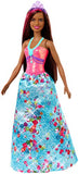 Barbie Dreamtopia Princess Doll, 12-Inch, Brunette with Pink Hairstreak Wearing Blue Skirt and Tiara, for 3 to 7 Year Olds