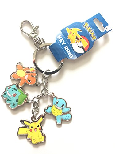 Pokemon Character Pikachu, Bulbasaur, Charmander, Squirtle Metal charm keychain Keychain