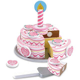 Melissa & Doug Triple Layer Party Cake - Wooden Play Food Set & 1 Scratch Art Mini-Pad Bundle (04069)