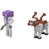 Minecraft Skeleton Craft-a-Block 2-Pk, Action Figures & Toys to Create, Explore and Survive, Authentic Pixelated Designs, Collectible Gifts for Kids Age 6 Years and Older