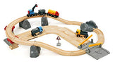 BRIO World 33210 - Rail & Road Loading Set - 32 Piece Wooden Toy Train Set for Kids Age 3 and Up