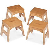Melissa & Doug Wooden Stools - Set of 4 Stackable, 11-Inch-Tall - Natural