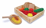 Melissa & Doug Cutting Food Set: Wooden Play Food Set + Free Scratch Art Mini-Pad Bundle