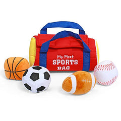 GUND Baby My First Sports Bag Stuffed Plush Playset, 5 Piece, 8"