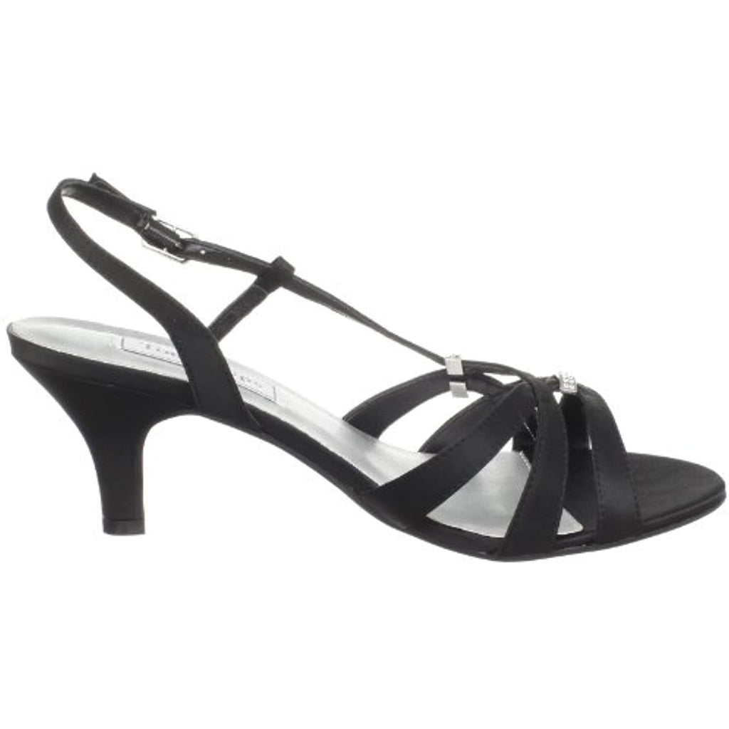 Touch Ups Women's Donetta Leather Slingback Sandal,Black Satin,5.5 M US