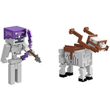 Minecraft Skeleton Craft-a-Block 2-Pk, Action Figures & Toys to Create, Explore and Survive, Authentic Pixelated Designs, Collectible Gifts for Kids Age 6 Years and Older