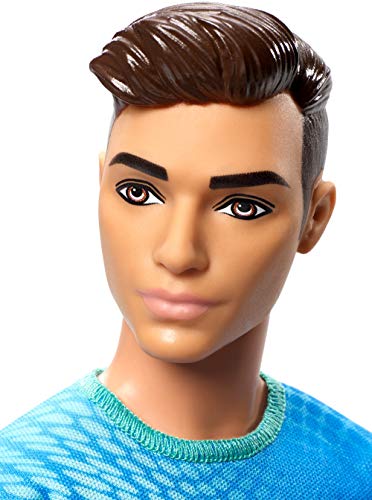 Ken Soccer Player Doll, Wearing Soccer Uniform Accessorized with Soccer Socks and Cleats