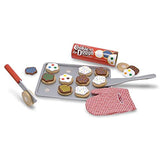 Melissa & Doug Bundle Includes 2 Items Wooden Make-a-Cake Mixer Set (11 pcs) - Play Food and Kitchen Accessories Slice and Bake Wooden Cookie Play Food Set