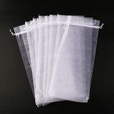 PIXNOR Sheer Organza Wine Bottle Cover Wrap Gift Bags Pack of 10 (White)
