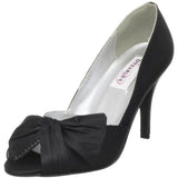 Dyeables Women's Liv Open-Toe Pump,Black Satin,5 B US