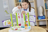 Thames & Kosmos Ooze Labs Chemistry Station Science Experiment Kit, 20 Non-Hazardous Experiments Including Safe Slime, Chromatography, Acids, Bases & More