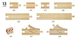 BRIO World - 33394 Starter Track Pack | 13Piece Wooden Train Tracks For Kids Ages 3 & Up,Multi