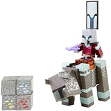 Minecraft 2-pack Ravager & Raider 3.25" scale Video Game Authentic Action Figure with Accessory and Craft-a-block