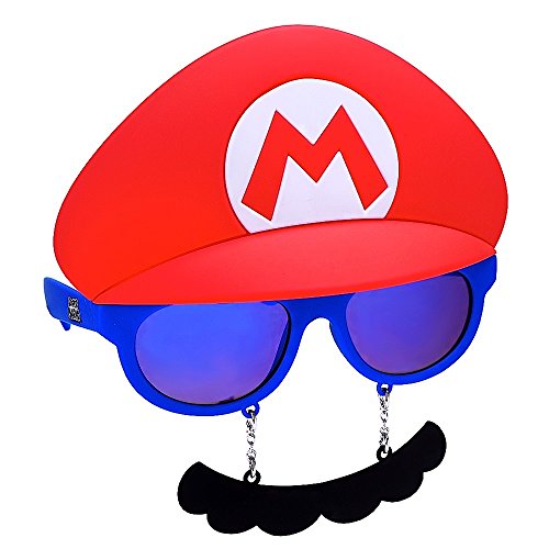 Costume Sunglasses Nintendo Mario Mustache Sun-Staches Party Favors UV400