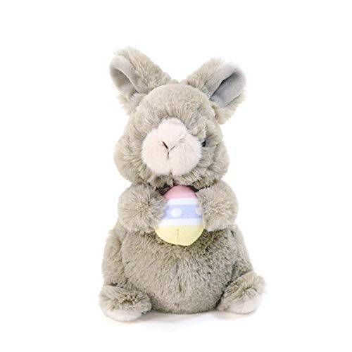GUND Easter Lil Whispers Standing Bunny Rabbit with Egg Plush Stuffed Animal 7.5", Grey