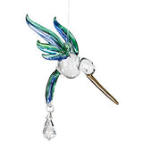 Woodstock Chimes CHPEA Fantasy Glass Suncatcher, Hummingbird, Peacock