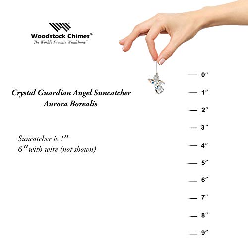 Woodstock Chimes Crystal Guardian Angel Suncatcher, Aurora Borealis (April)