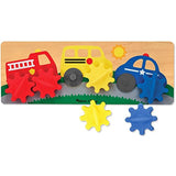 Melissa & Doug Spinning Wheels Gear Toy & 1 Scratch Art Mini-Pad Bundle (03043)