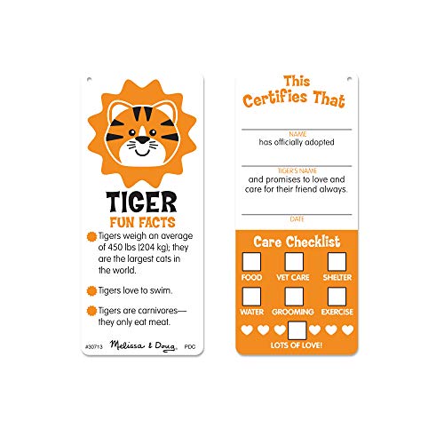 Melissa & Doug Cuddle Tiger Jumbo Plush Stuffed Animal with Activity Card