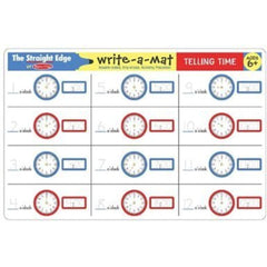 Melissa & Doug Telling Time Learning Place Mat with Wipe-Off Crayons