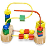 Melissa & Doug Wooden First Bead Maze Classic Toy + Free Scratch Art Mini-Pad Bundle [30427]