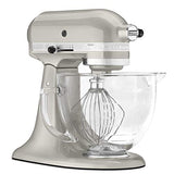 KitchenAid KSM155GBSR 5-Qt. Artisan Design Series with Glass Bowl - Sugar Pearl Silver