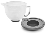 KitchenAid K5GBF Tilt-Head Frosted Glass Bowl with Measurement Markings and Lid, 5-Quart