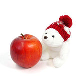GUND Mini Snuffles with Knit Hat Teddy Bear Christmas Stuffed Plush Holiday Bear, White, 5"