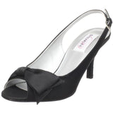 Dyeables Women's Faye Open-Toe Pump,Black Satin,12 B US