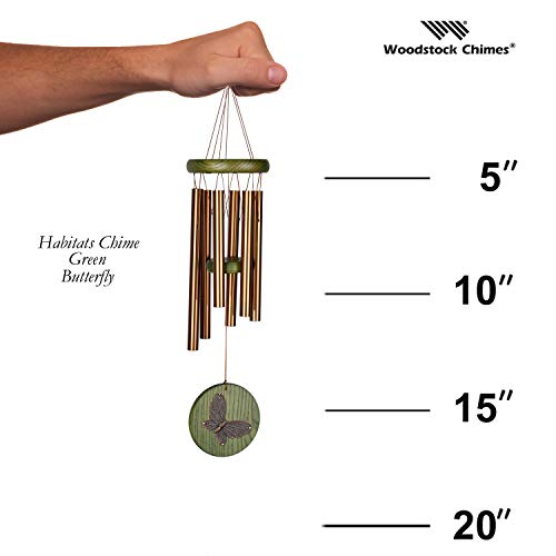 Woodstock Chimes HCGB The Original Guaranteed Musically Tuned Chime Habitats-Butterfly, Green