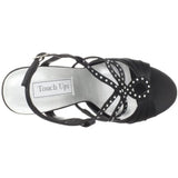 Touch Ups Women's Lonnie Leather Platform Sandal,Black Satin,8.5 M US