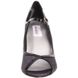 Dyeables Women's Tessa Synthetic Peep-Toe Pump,Black Shimmer,10 M US