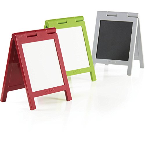 Guidecraft Set of 3 Miniature Folding Mini Message Boards, Natural - Wipe-off, Chalkboard Office Product