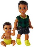 Barbie Skipper Babysitters Inc. Dolls, 2 Pack of Sibling Dolls Includes Small Toddler Doll and Baby Doll in Diaper, for 3 to 7 Year Olds