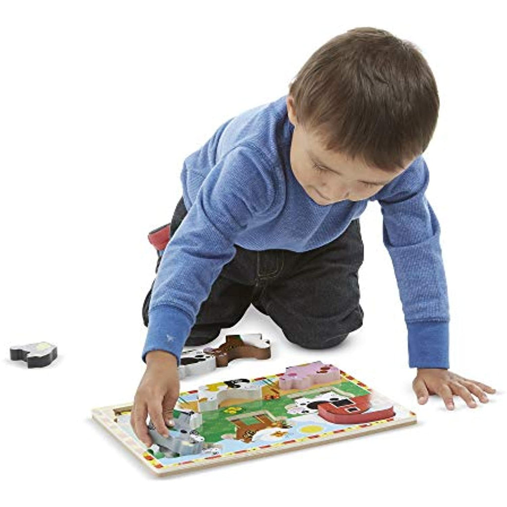 Melissa & Doug Wooden Chunky Puzzles Set - Farm and Pets