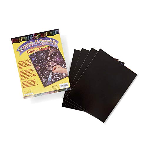 Melissa & Doug Scratch Art Scratch and Sparkle Boards - 30 Black-Coated Holographic Boards