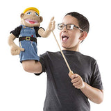 Melissa & Doug Construction Worker Puppet with Detachable Wooden Rod for Animated Gestures