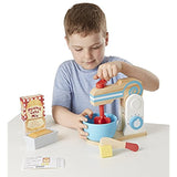 Melissa & Doug Bundle Includes 2 Items Wooden Make-a-Cake Mixer Set - Play Food and Kitchen Accessories Birthday Party Cake - Wooden Play Food with Mix-n-Match Toppings