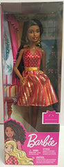Barbie Holiday Doll, Red and Gold Dress, Brunette