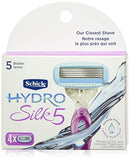 Schick Hydro Silk Moisturizing Razor Blade Refills for Women with Shower Hanger, 4 Count