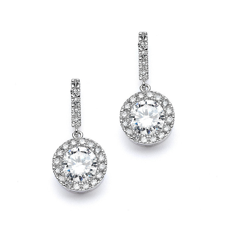 Top Selling Pave Wedding or Bridesmaids Earrings with Brilliant CZ Drop 4205E