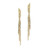 Popular Dangling AB Rhinestone Prom Earrings with Graceful Twist