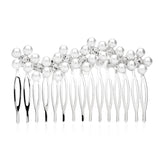 Elegant Pearl & Crystal Wedding Comb with Graceful Wave 4223HC