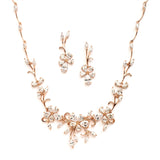 Elegant Vine CZ Necklace and Earrings Set for Weddings or Evening Wear 4233S
