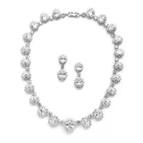 Regal Wedding Necklace Set with Round CZ Stones 4238S
